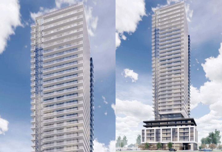 Split Screen View of Tower and Condo at 1821 Weston Road