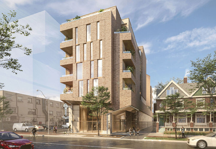 Street Level View of Exteriors and Balconies at 466 Dovercourt Rd
