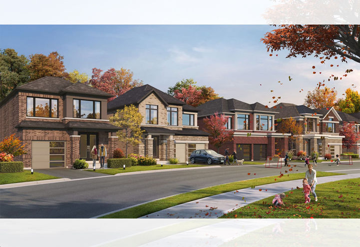Cachet Heartwood Homes Streetscape View of Detached Homes