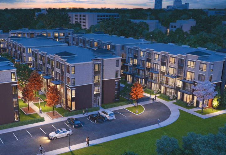 Street View and Townhomes Exterior at Claireville Urban Towns