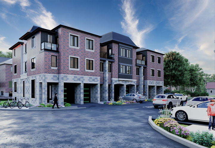 Harmony Crossing Towns Street Corner View of Unit Exteriors