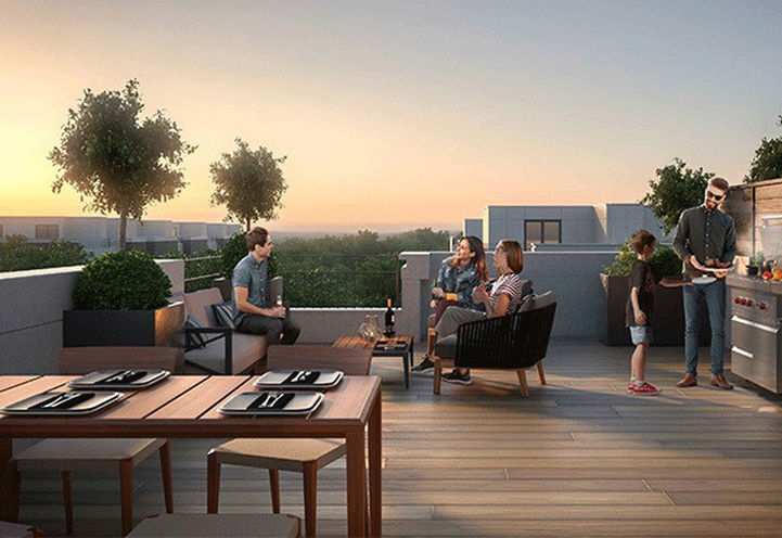 M2 Towns, Residents Enjoying Their Rooftop Terrace with Seating Area