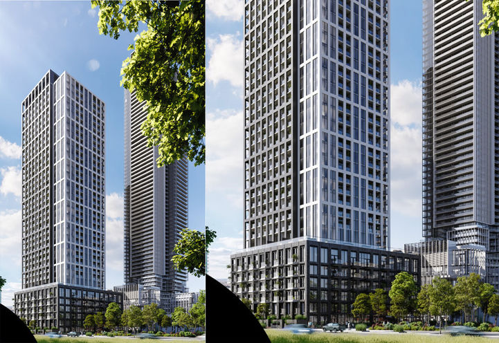 M5 Condos Split Screen Tower and Lower Levels