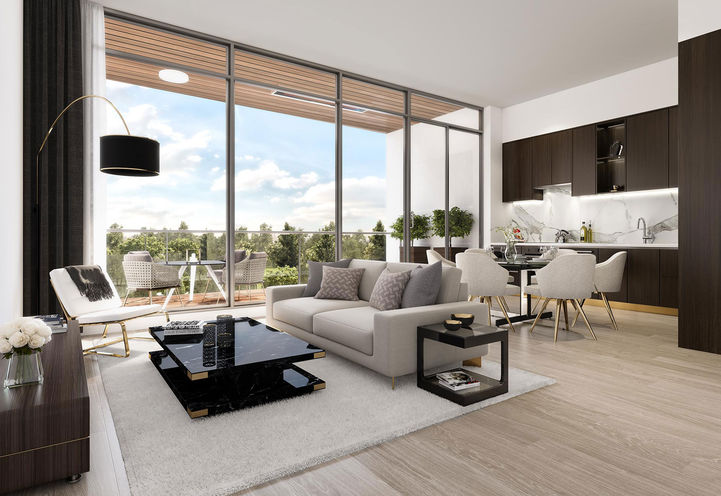 Living Room Features and Finishes at Saison Condos