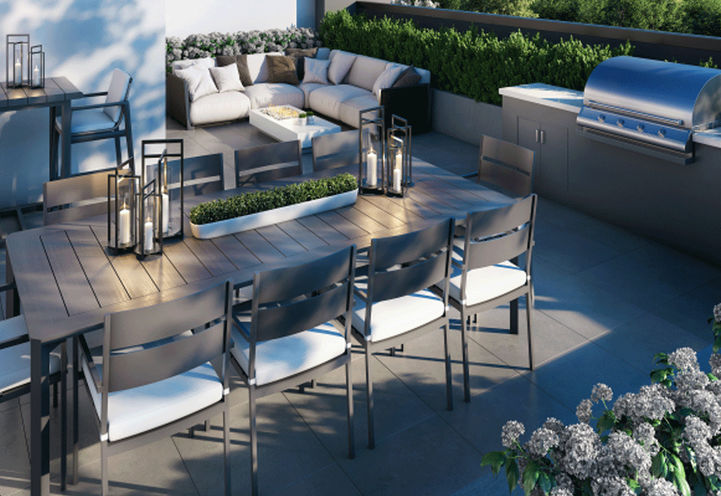 The Butler Condos Rooftop Dining Area with BBQ