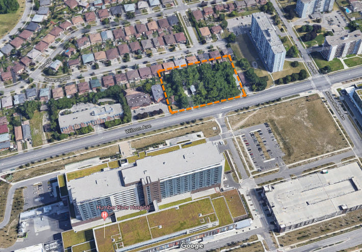 Aerial View of the Future Proposed Wilson West Condos Site